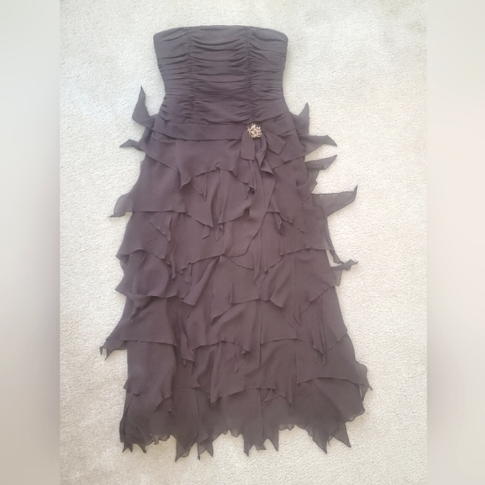 Kay Unger Chiffon Gown, Petite Strapless Size 8P